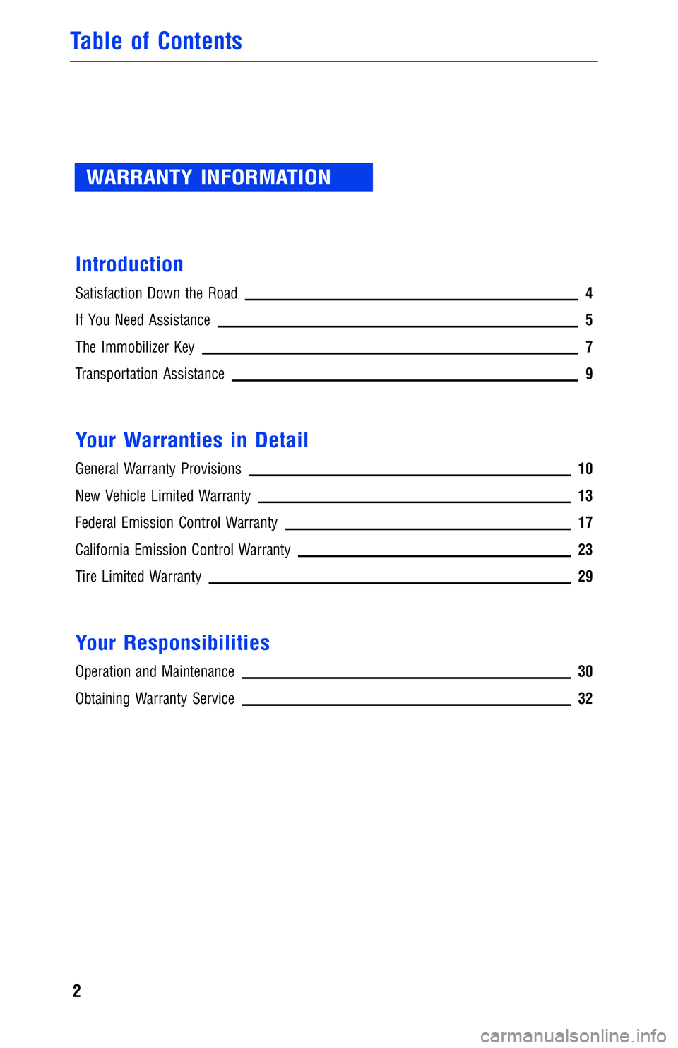 TOYOTA RAV4 2018  Warranties & Maintenance Guides (in English) WARRANTY INFORMATION
Introduction
Satisfaction Down the Road4
If You Need Assistance5
The Immobilizer Key7
Transportation Assistance9
Your Warranties in Detail
General Warranty Provisions10
New Vehicl