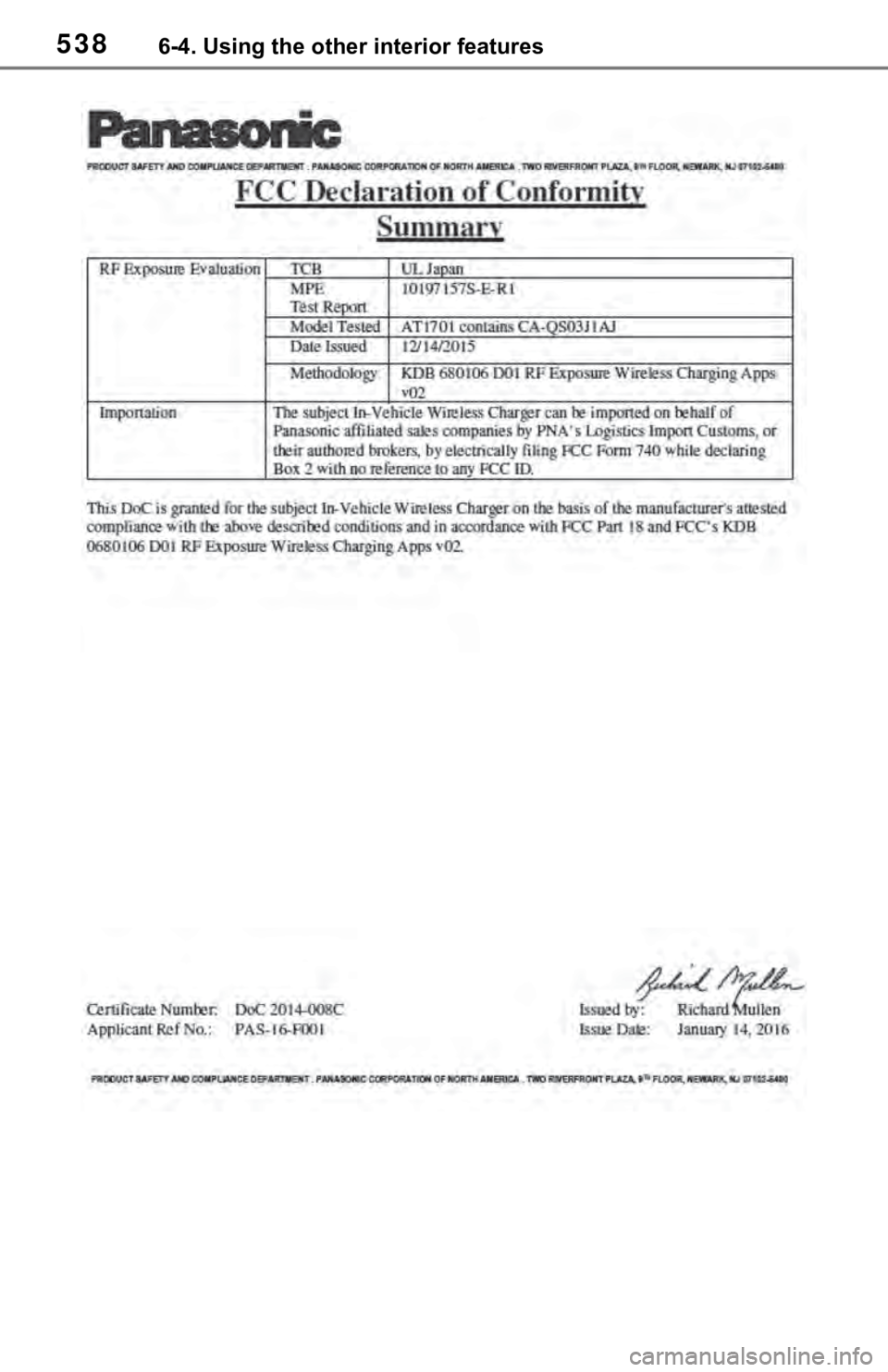 TOYOTA RAV4 2019  Owners Manual (in English) 5386-4. Using the other interior features 