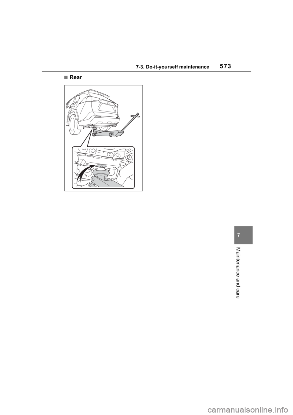 TOYOTA RAV4 2020  Owners Manual (in English) 5737-3. Do-it-yourself maintenance
7
Maintenance and care
■Rear 