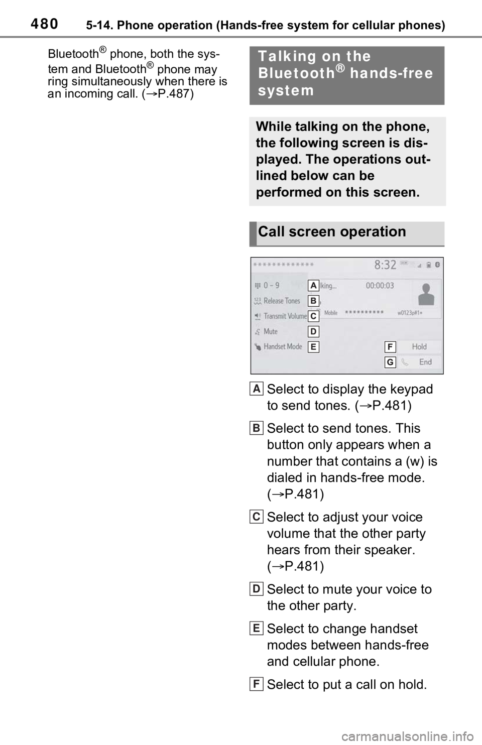 TOYOTA RAV4 2021 (in English) Service Manual 4805-14. Phone operation (Hands-free system for cellular phones)
Bluetooth® phone, both the sys-
tem and Bluetooth® phone may
ring simultaneously when there is
an incoming call. ( P.487)
Select TOYOTA RAV4 2021 (in English) Service Manual 4805-14. Phone operation (Hands-free system for cellular phones)
Bluetooth® phone, both the sys-
tem and Bluetooth® phone may
ring simultaneously when there is
an incoming call. ( P.487)
Select