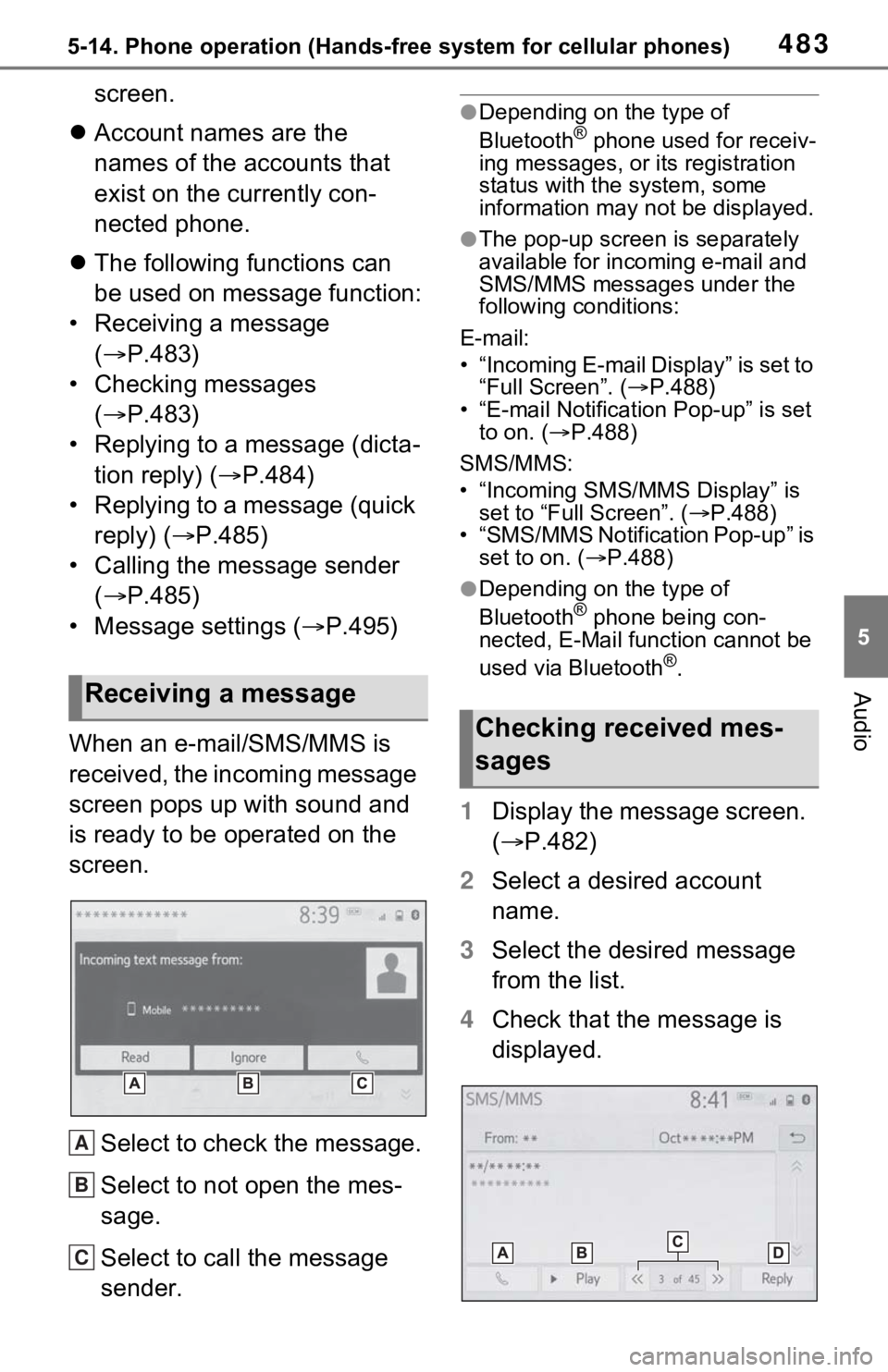 TOYOTA RAV4 2021 (in English) Service Manual 4835-14. Phone operation (Hands-free system for cellular phones)
5
Audio
screen.
Account names are the
names of the accounts that
exist on the currently con-
nected phone.
The following func TOYOTA RAV4 2021 (in English) Service Manual 4835-14. Phone operation (Hands-free system for cellular phones)
5
Audio
screen.
Account names are the
names of the accounts that
exist on the currently con-
nected phone.
The following func