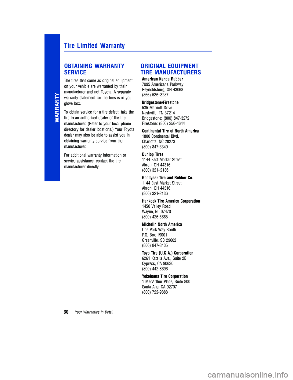 TOYOTA RAV4 HYBRID 2018  Warranties & Maintenance Guides (in English) JOBNAME: 2878017en-2018_RAV4h PAGE: 30 SESS: 6 OUTPUT: Tue Jul 11 12:12:19 2017
/InfoShareAuthorCODA/InfoShareAuthorCODA/TS_Warr_Maint/2878017-en-2018_RAV4h.00505-18WMG-RAVHV/TS_Warr_Maint_v1
OBTAININ
