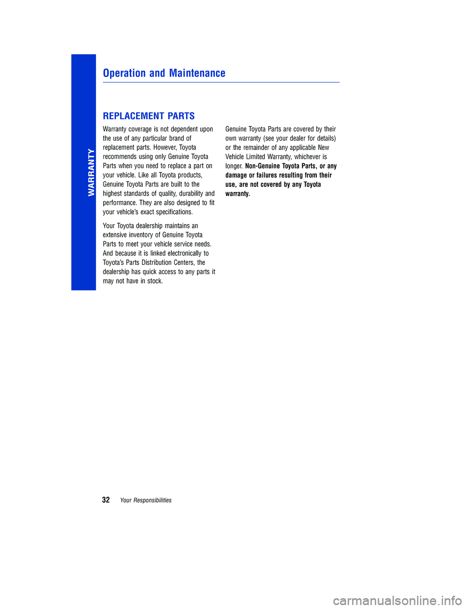 TOYOTA RAV4 HYBRID 2018  Warranties & Maintenance Guides (in English) JOBNAME: 2878017en-2018_RAV4h PAGE: 32 SESS: 6 OUTPUT: Tue Jul 11 12:12:19 2017
/InfoShareAuthorCODA/InfoShareAuthorCODA/TS_Warr_Maint/2878017-en-2018_RAV4h.00505-18WMG-RAVHV/TS_Warr_Maint_v1
REPLACEM