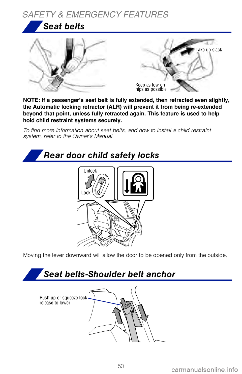 TOYOTA RAV4 HYBRID 2020   (in English) Workshop Manual 50
Seat belts
�1�2�7�(���,�I��D��S�D�V�V�H�Q�J�H�U�