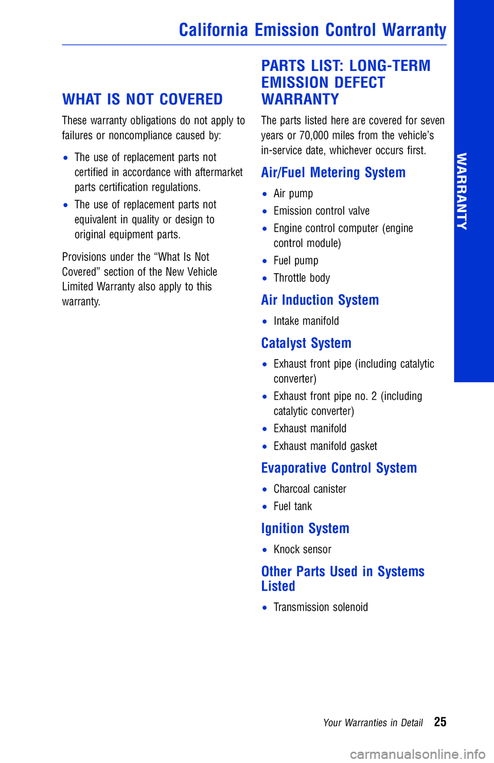 TOYOTA SEQUOIA 2018 Warranties & Maintenance Guides (in English) JOBNAME: 2878007-en-2018_Sequ PAGE: 25 SESS: 4 OUTPUT: Fri Jun 30 11:19:01 2017
/InfoShareAuthorCODA/InfoShareAuthorCODA/TS_Warr_Maint/2878007-en-2018_S\
equoia.00505-18WMG-SEQ/TS_Warr_Maint_v1
WHAT I TOYOTA SEQUOIA 2018 Warranties & Maintenance Guides (in English) JOBNAME: 2878007-en-2018_Sequ PAGE: 25 SESS: 4 OUTPUT: Fri Jun 30 11:19:01 2017
/InfoShareAuthorCODA/InfoShareAuthorCODA/TS_Warr_Maint/2878007-en-2018_S\
equoia.00505-18WMG-SEQ/TS_Warr_Maint_v1
WHAT I