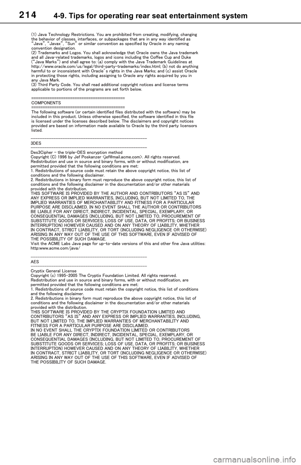 TOYOTA SEQUOIA 2020  Accessories, Audio & Navigation (in English) 2144-9. Tips for operating rear seat entertainment system 
