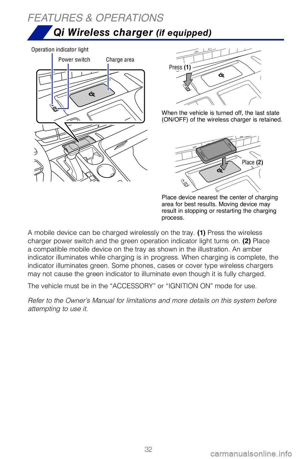 TOYOTA SIENNA HYBRID 2021 Owners Manual (in English) 32
FEATURES & OPERATIONS
Check that the “Ready” indicator is illuminated, then press the AC\
120V master
switch. The power outlets can be used when the indicator on the AC 120 V\
master
switch TOYOTA SIENNA HYBRID 2021 Owners Manual (in English) 32
FEATURES & OPERATIONS
Check that the “Ready” indicator is illuminated, then press the AC\
120V master
switch. The power outlets can be used when the indicator on the AC 120 V\
master
switch