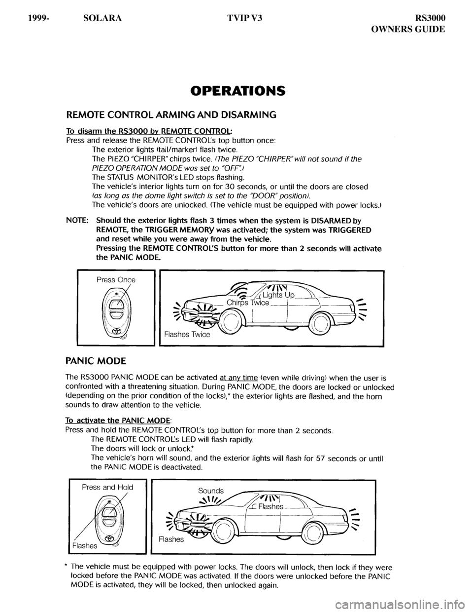 TOYOTA SOLARA 2000 Accessories, Audio & Navigation (in English)
1999- SOLARA TVIP V3 RS3000
OWNERS GUIDE TOYOTA SOLARA 2000 Accessories, Audio & Navigation (in English)
1999- SOLARA TVIP V3 RS3000
OWNERS GUIDE