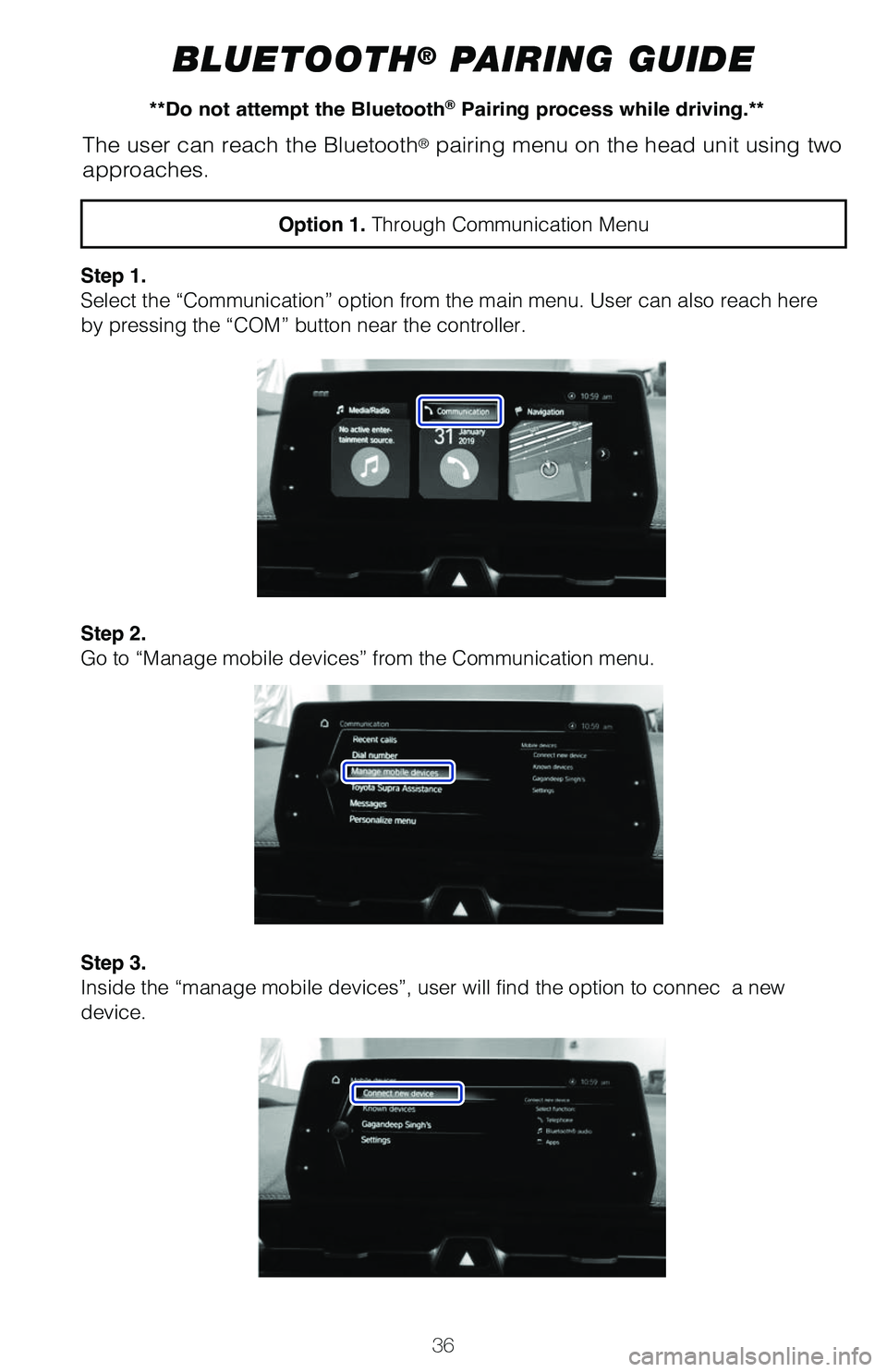 TOYOTA SUPRA 2021 (in English) Owners Guide 63773_MY21_Supra_Text.indd 3663773_MY21_Supra_Text.indd 362/18/20 7:22 PM2/18/20 7:22 PM TOYOTA SUPRA 2021 (in English) Owners Guide 63773_MY21_Supra_Text.indd 3663773_MY21_Supra_Text.indd 362/18/20 7:22 PM2/18/20 7:22 PM
