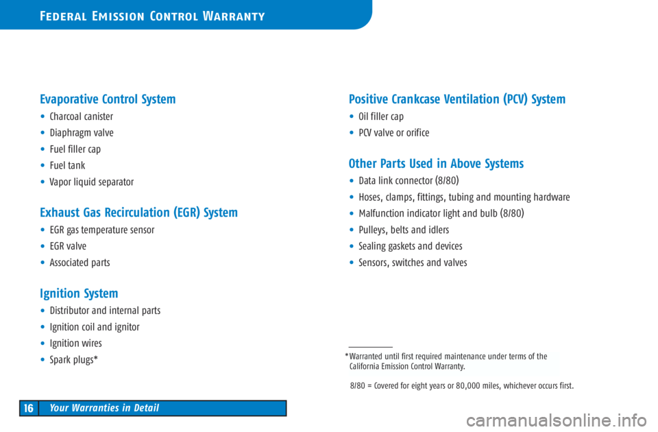 TOYOTA TACOMA 2003 (in English) User Guide *
Evaporative Control System
•Charcoal canister
•Diaphragm valve
•Fuel filler cap
•Fuel tank
•Vapor liquid separator
Exhaust Gas Recirculation (EGR) System
•EGR gas temperature sensor
•E TOYOTA TACOMA 2003 (in English) User Guide *
Evaporative Control System
•Charcoal canister
•Diaphragm valve
•Fuel filler cap
•Fuel tank
•Vapor liquid separator
Exhaust Gas Recirculation (EGR) System
•EGR gas temperature sensor
•E