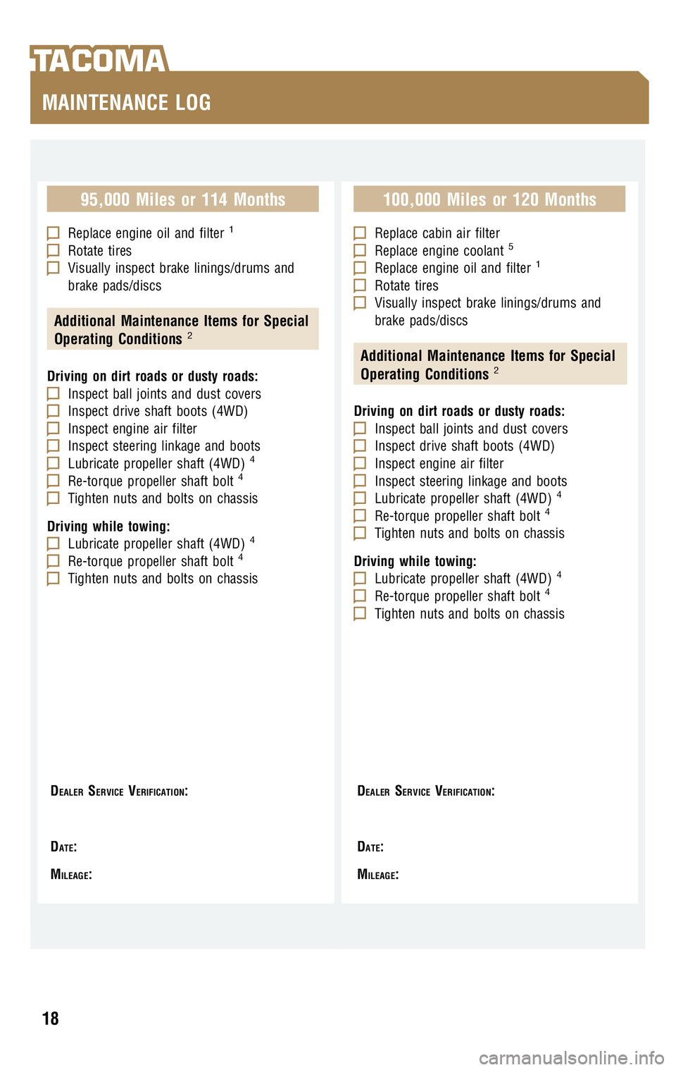 TOYOTA TACOMA 2009 Warranties & Maintenance Guides (in English) TOYOTA TACOMA 2009 Warranties & Maintenance Guides (in English)