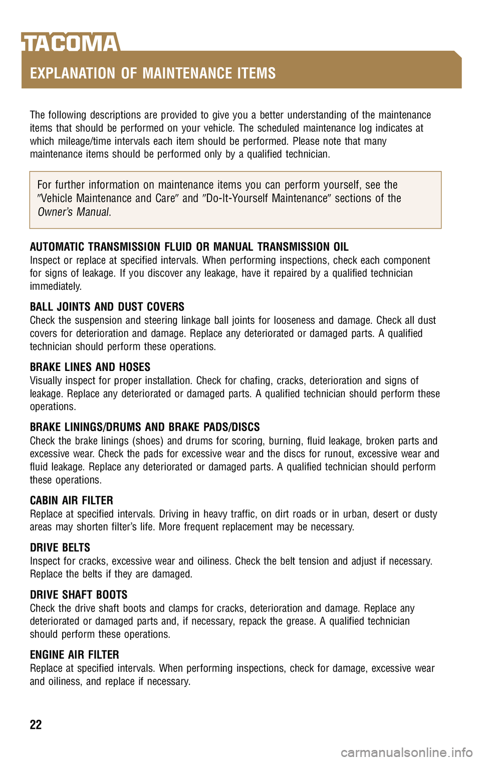 TOYOTA TACOMA 2009 Warranties & Maintenance Guides (in English) TOYOTA TACOMA 2009 Warranties & Maintenance Guides (in English)