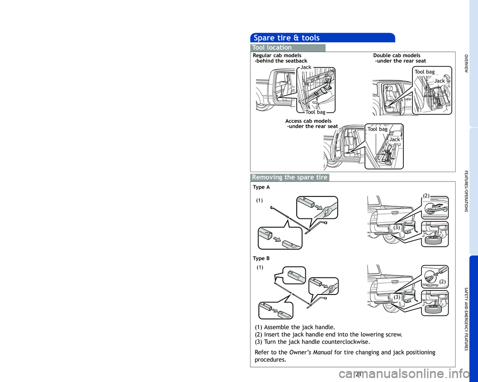 TOYOTA TACOMA 2011   (in English) Owners Manual 2011
Tacoma
!A word about safe vehicle operations
This 
Quick Reference Guide is a summary of basic vehicle
operations. It contains brief descriptions of fundamental
operations so you can locate and u