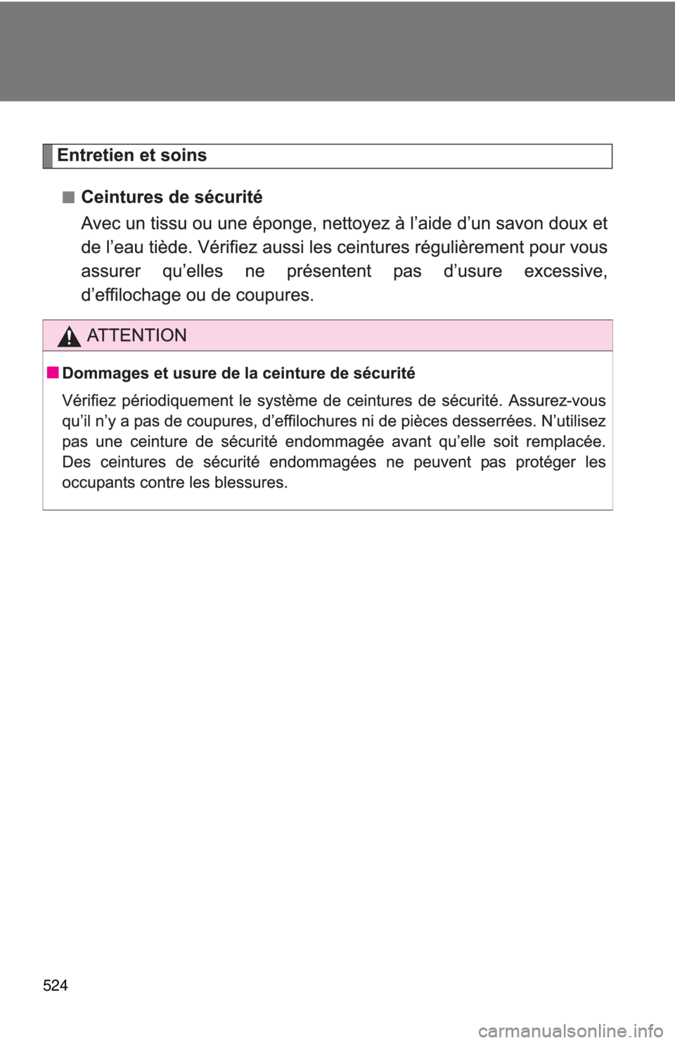 TOYOTA TACOMA 2011  Owners Manual (in English) 524
 
  