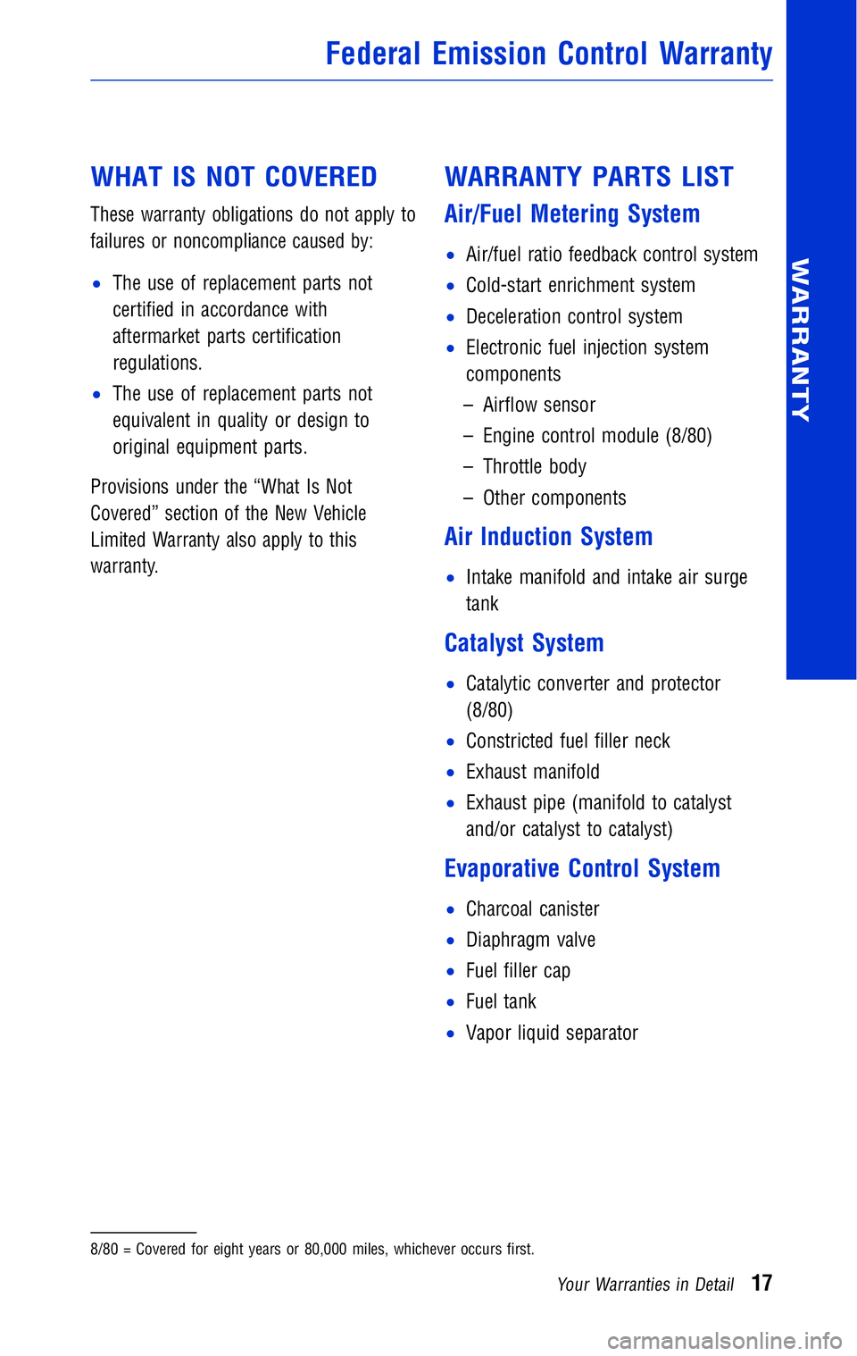 TOYOTA TACOMA 2011 Warranties & Maintenance Guides (in English) JOBNAME: 316782-2011-tac-toyw PAGE: 17 SESS: 12 OUTPUT: Wed May 19 10:51:33 2010
/tweddle/toyota/sched-maint/316782-en-tac/wg
WHAT IS NOT COVERED
These warranty obligations do not apply to
failures TOYOTA TACOMA 2011 Warranties & Maintenance Guides (in English) JOBNAME: 316782-2011-tac-toyw PAGE: 17 SESS: 12 OUTPUT: Wed May 19 10:51:33 2010
/tweddle/toyota/sched-maint/316782-en-tac/wg
WHAT IS NOT COVERED
These warranty obligations do not apply to
failures