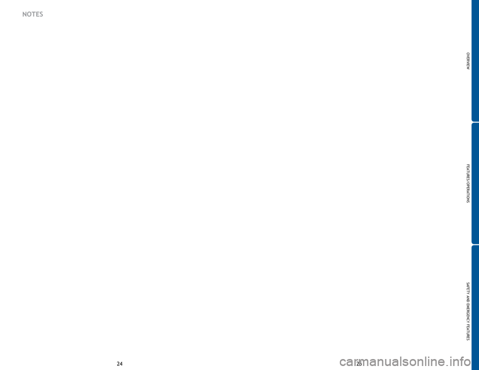 TOYOTA TACOMA 2014 (in English) User Guide OVERVIEW
FEATURES/OPERATIONS
SAFETY AND EMERGENCY FEATURES
25
24
NOTES TOYOTA TACOMA 2014 (in English) User Guide OVERVIEW
FEATURES/OPERATIONS
SAFETY AND EMERGENCY FEATURES
25
24
NOTES