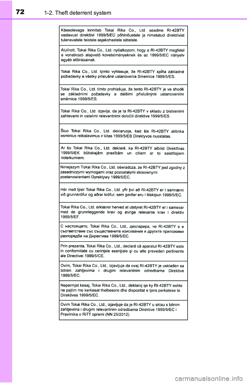 TOYOTA TACOMA 2016   (in English) Manual PDF 721-2. Theft deterrent system 