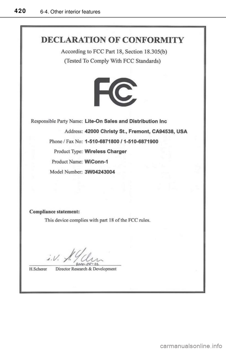 TOYOTA TACOMA 2017  Owners Manual (in English) 4206-4. Other interior features 