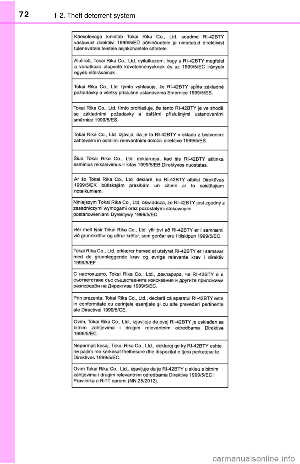 TOYOTA TACOMA 2017   (in English) Manual PDF 721-2. Theft deterrent system 