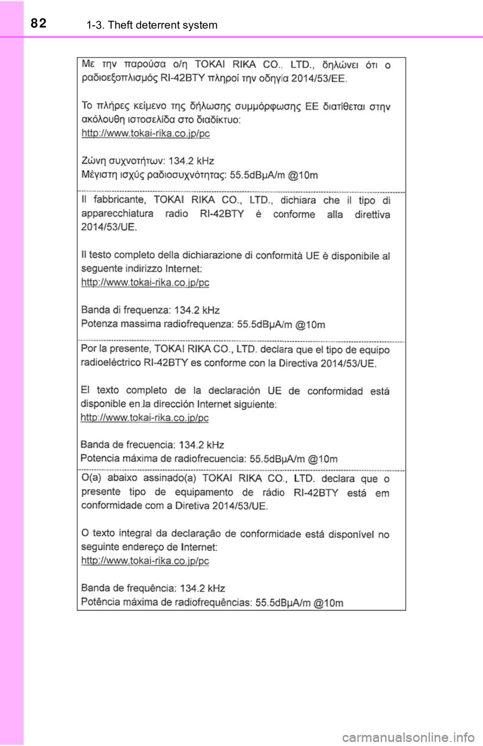 TOYOTA TACOMA 2021   (in English) Manual Online 821-3. Theft deterrent system 