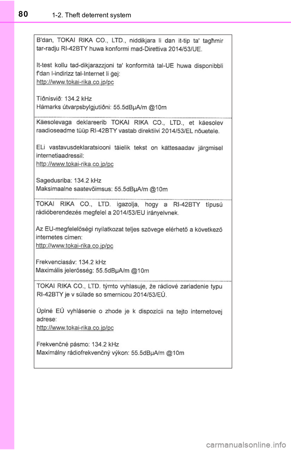 TOYOTA TUNDRA 2018 (in English) Manual PDF 801-2. Theft deterrent system TOYOTA TUNDRA 2018 (in English) Manual PDF 801-2. Theft deterrent system