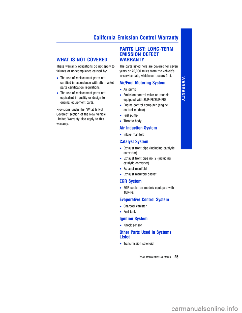 TOYOTA TUNDRA 2018 Warranties & Maintenance Guides (in English) JOBNAME: 2878010-en-2018_Tund PAGE: 25 SESS: 4 OUTPUT: Tue Jun 27 13:55:34 2017
/InfoShareAuthorCODA/InfoShareAuthorCODA/TS_Warr_Maint/2878010-en-2018_T\
undra.00505-18WMG-TUN/TS_Warr_Maint_v1
WHAT IS TOYOTA TUNDRA 2018 Warranties & Maintenance Guides (in English) JOBNAME: 2878010-en-2018_Tund PAGE: 25 SESS: 4 OUTPUT: Tue Jun 27 13:55:34 2017
/InfoShareAuthorCODA/InfoShareAuthorCODA/TS_Warr_Maint/2878010-en-2018_T\
undra.00505-18WMG-TUN/TS_Warr_Maint_v1
WHAT IS