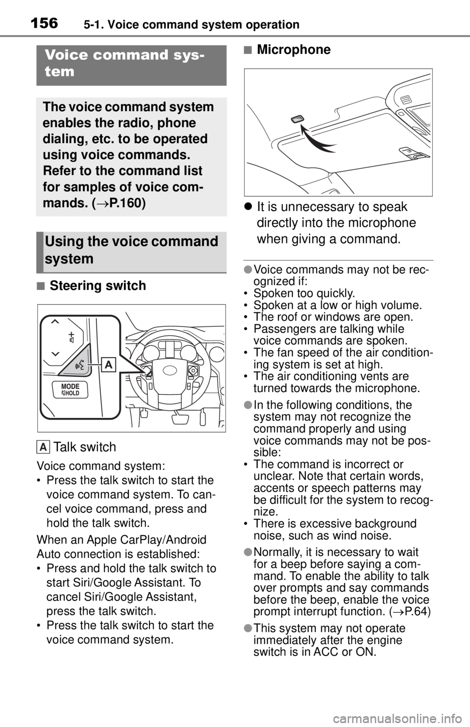 TOYOTA TUNDRA 2021 Accessories, Audio & Navigation (in English) 1565-1. Voice command system operation
5-1.Voice command system operation
■Steering switchTalk switch
Voice command system:
• Press the talk switch to start the voice command system. To can-
cel TOYOTA TUNDRA 2021 Accessories, Audio & Navigation (in English) 1565-1. Voice command system operation
5-1.Voice command system operation
■Steering switchTalk switch
Voice command system:
• Press the talk switch to start the voice command system. To can-
cel