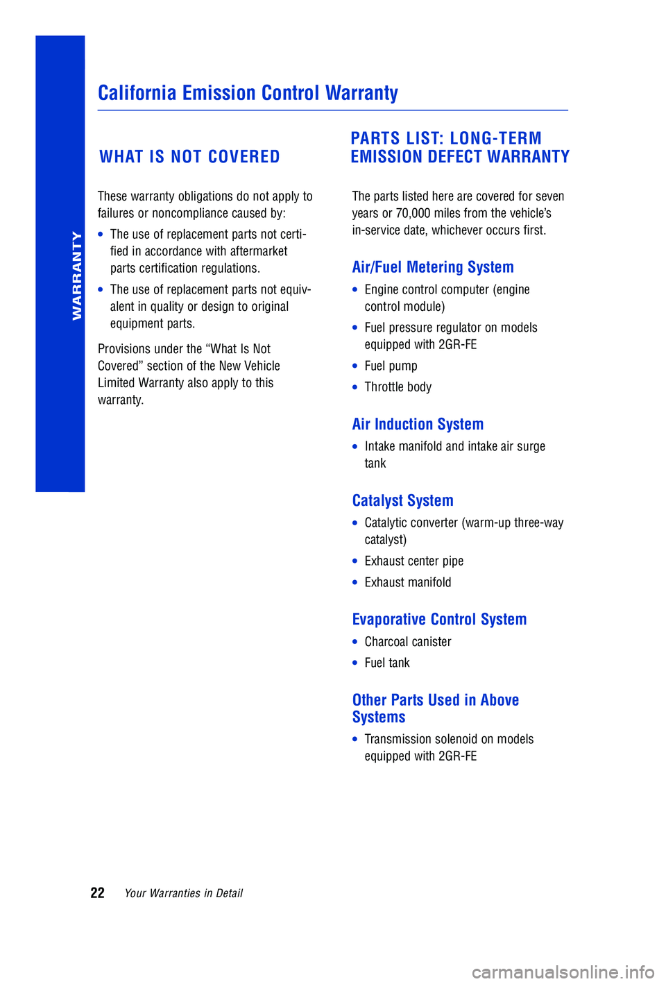 TOYOTA VENZA 2012 (in English) Owners Manual TOYOTA VENZA 2012 (in English) Owners Manual