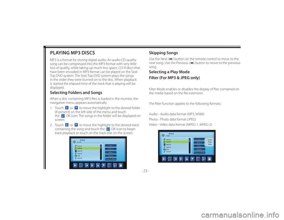 TOYOTA VENZA 2011 Accessories, Audio & Navigation (in English) 128-8673b
33 of 48
- 23 -
PLAYING MP3 DISCSMP3 is a format for storing digital audio. An audio CD-quality
song can be compressed into the MP3 format with very little
loss of quality, while taking up TOYOTA VENZA 2011 Accessories, Audio & Navigation (in English) 128-8673b
33 of 48
- 23 -
PLAYING MP3 DISCSMP3 is a format for storing digital audio. An audio CD-quality
song can be compressed into the MP3 format with very little
loss of quality, while taking up