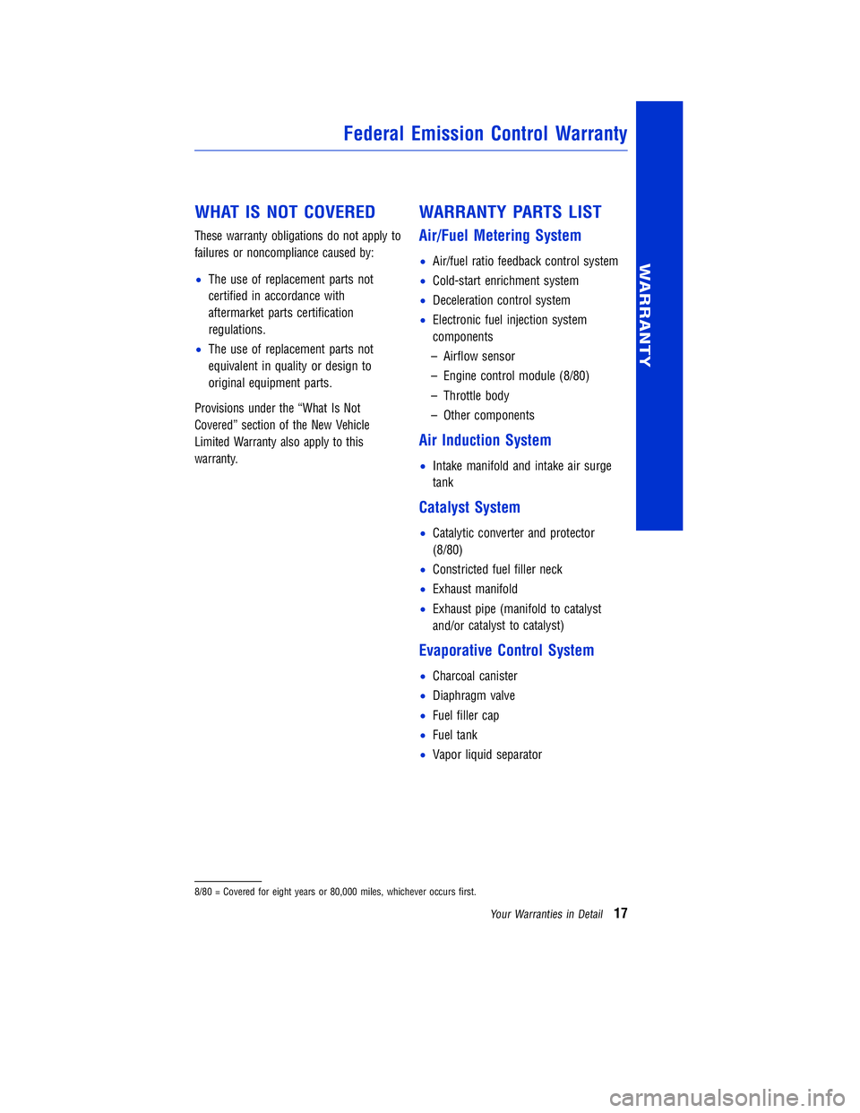 TOYOTA VENZA 2011 Warranties & Maintenance Guides (in English) JOBNAME: 317533-2011-ven-toyw PAGE: 17 SESS: 11 OUTPUT: Mon Sep 13 18:18:36 2010
/tweddle/toyota/sched-maint/317533-en-ven/wg
WHAT IS NOT COVERED
These warranty obligations do not apply to
failures or TOYOTA VENZA 2011 Warranties & Maintenance Guides (in English) JOBNAME: 317533-2011-ven-toyw PAGE: 17 SESS: 11 OUTPUT: Mon Sep 13 18:18:36 2010
/tweddle/toyota/sched-maint/317533-en-ven/wg
WHAT IS NOT COVERED
These warranty obligations do not apply to
failures or
