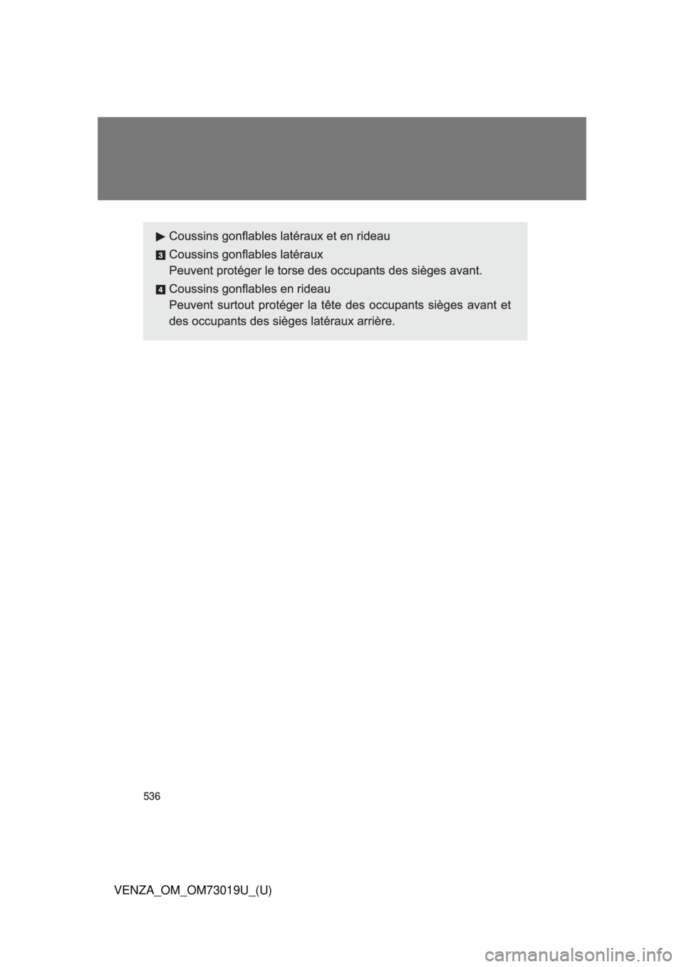 TOYOTA VENZA 2014  Owners Manual (in English) 536
VENZA_OM_OM73019U_(U) 