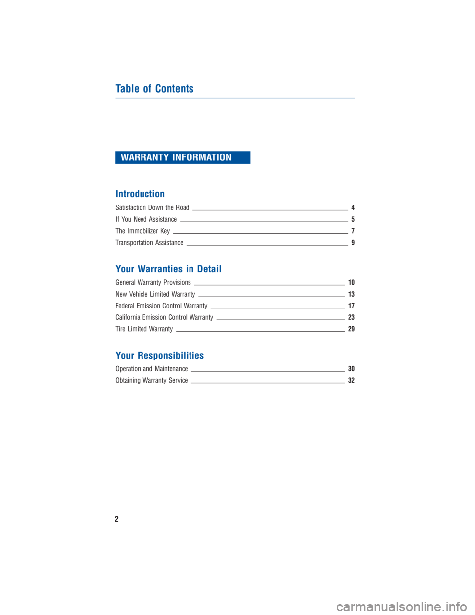 TOYOTA VENZA 2015 Warranties & Maintenance Guides (in English) WARRANTY INFORMATION
Introduction
Satisfaction Down the Road4
If You Need Assistance5
The Immobilizer Key7
Transportation Assistance9
Your Warranties in Detail
General Warranty Provisions10
New Vehicl TOYOTA VENZA 2015 Warranties & Maintenance Guides (in English) WARRANTY INFORMATION
Introduction
Satisfaction Down the Road4
If You Need Assistance5
The Immobilizer Key7
Transportation Assistance9
Your Warranties in Detail
General Warranty Provisions10
New Vehicl