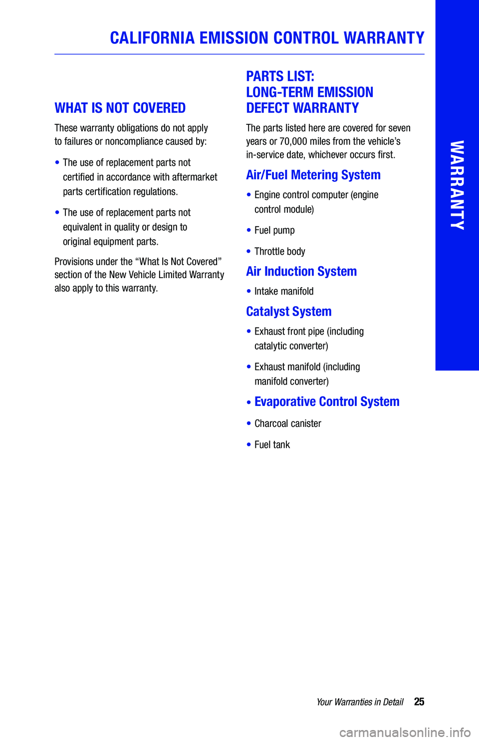 TOYOTA YARIS 2019 Warranties & Maintenance Guides (in English)
WHAT IS NOT COVERED
These warranty obligations do not apply
to failures or noncompliance caused by:
•
T
he use of replacement parts not
certified in accordance with aftermarket
parts cer TOYOTA YARIS 2019 Warranties & Maintenance Guides (in English)
WHAT IS NOT COVERED
These warranty obligations do not apply
to failures or noncompliance caused by:
•
T
he use of replacement parts not
certified in accordance with aftermarket
parts cer