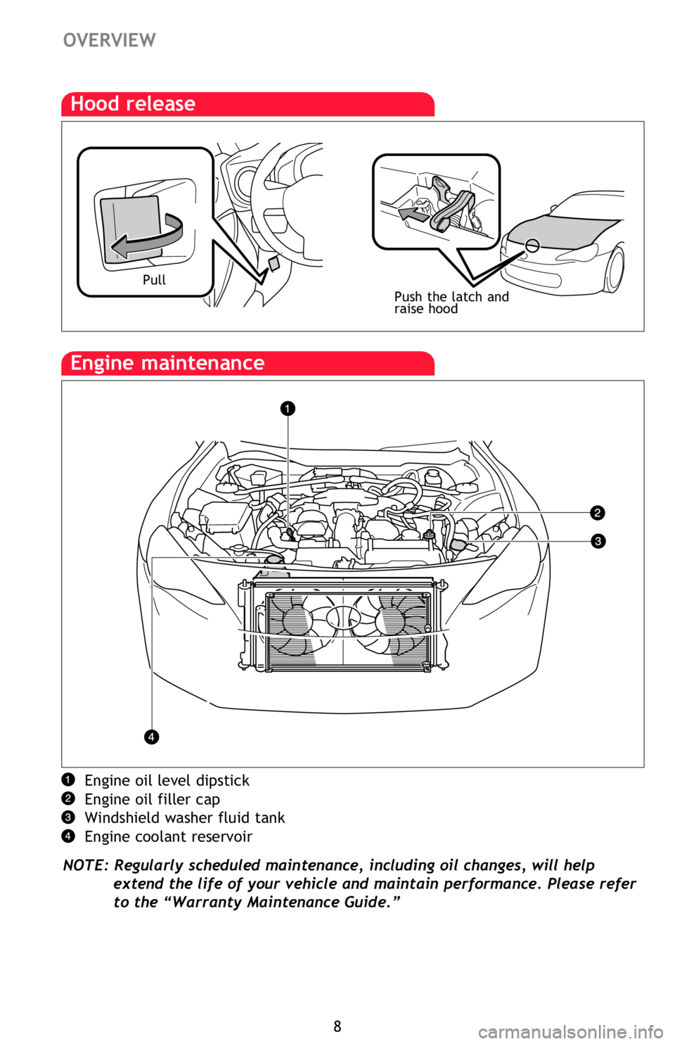 TOYOTA FR-S 2013  Owners Manual (in English) 8
FEATURES/OPERATIONS
Automatic Transmission (if equipped)
Tilt steering wheel
Hold wheel, push lever down, set angle and length, and return lever.
NOTE: Do not attempt to adjust while the vehicle is 