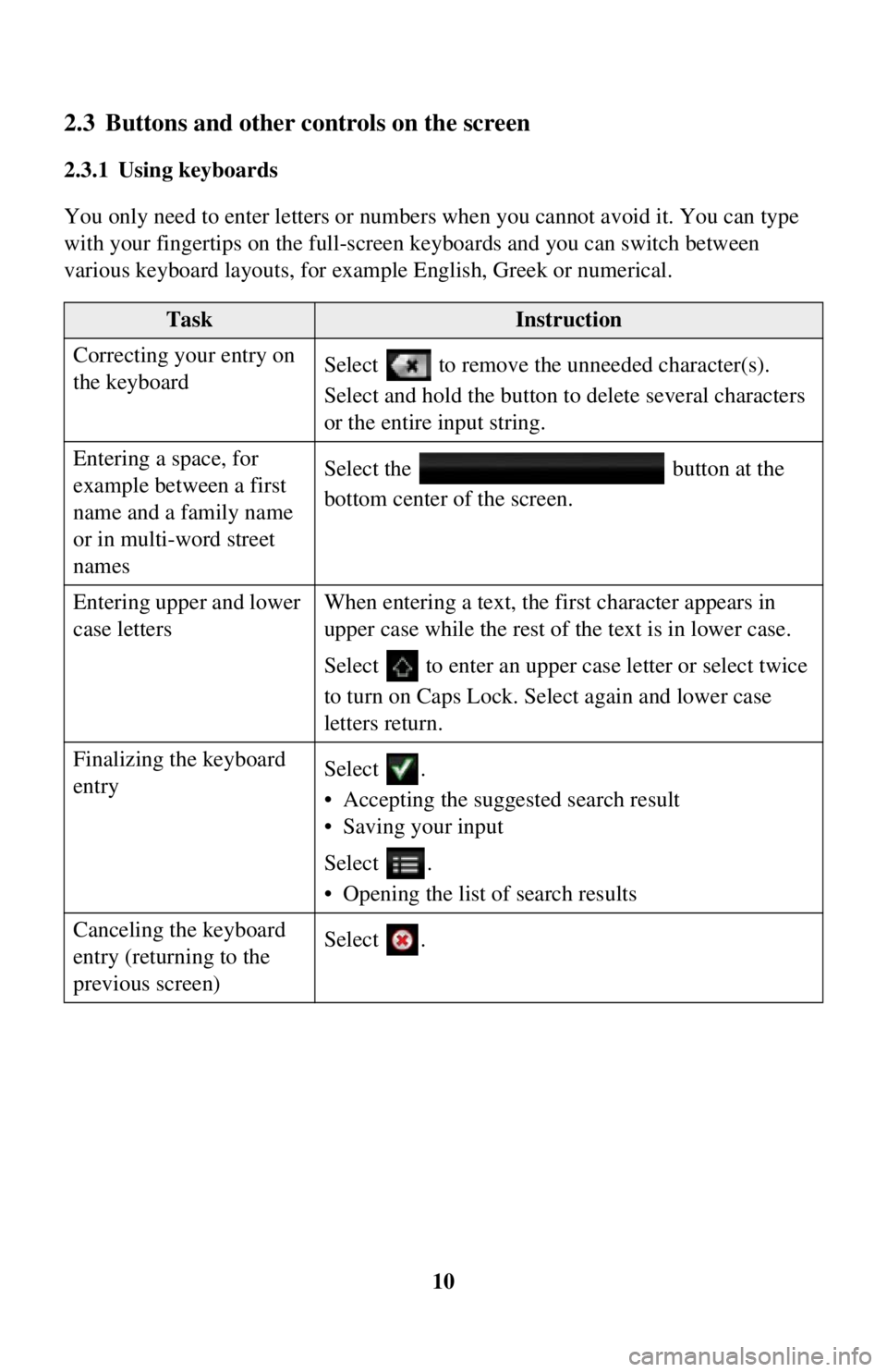 TOYOTA iA 2016 Accessories, Audio & Navigation (in English) 10
2.3 Buttons and other controls on the screen
2.3.1 Using keyboards
You only need to enter letters or numbers when you cannot avoid it. You can type
with your fingertips on the full-screen keyboard TOYOTA iA 2016 Accessories, Audio & Navigation (in English) 10
2.3 Buttons and other controls on the screen
2.3.1 Using keyboards
You only need to enter letters or numbers when you cannot avoid it. You can type
with your fingertips on the full-screen keyboard