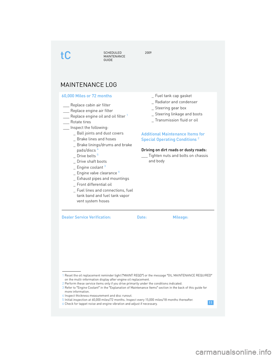 TOYOTA tC 2009 Warranties & Maintenance Guides (in English) TOYOTA tC 2009 Warranties & Maintenance Guides (in English)