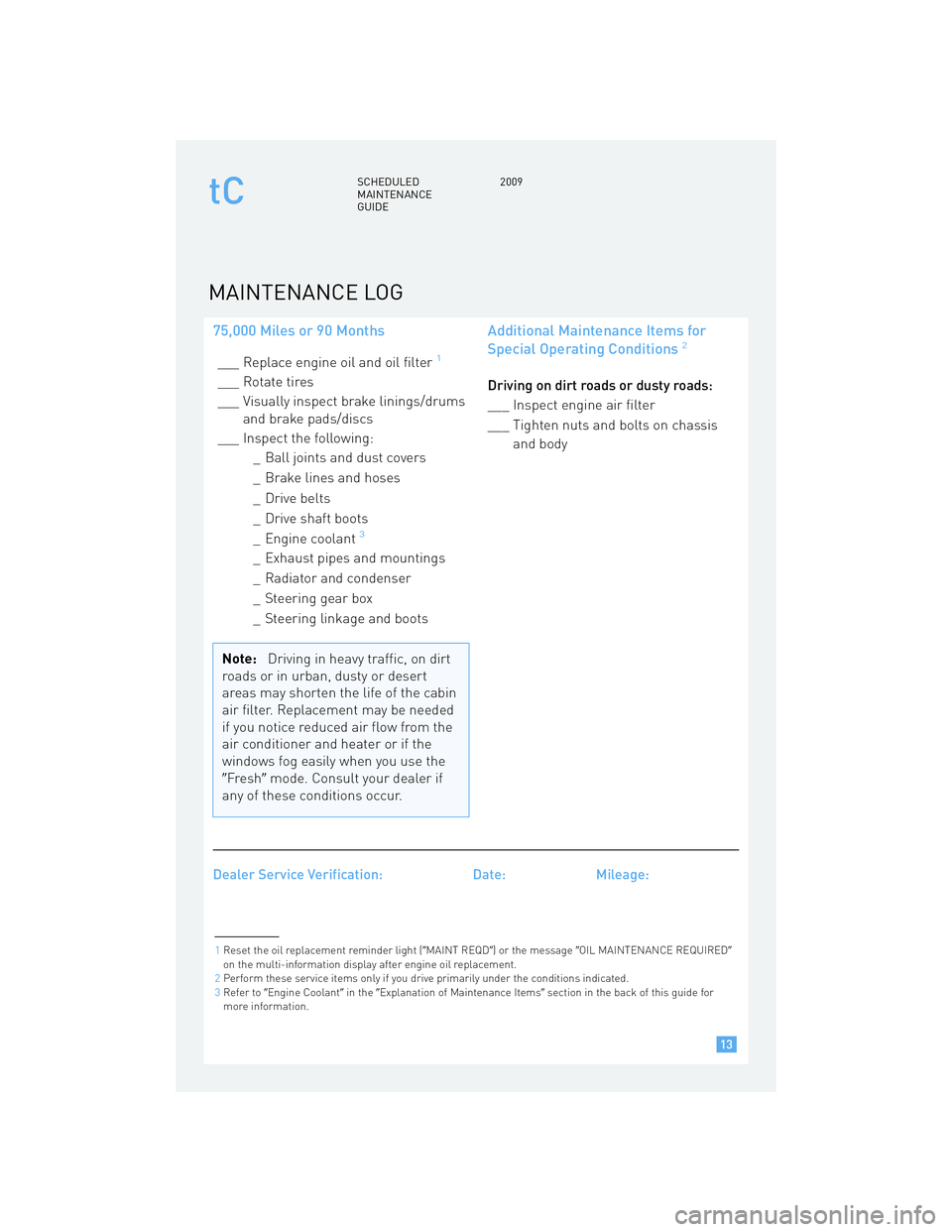 TOYOTA tC 2009 Warranties & Maintenance Guides (in English) TOYOTA tC 2009 Warranties & Maintenance Guides (in English)
