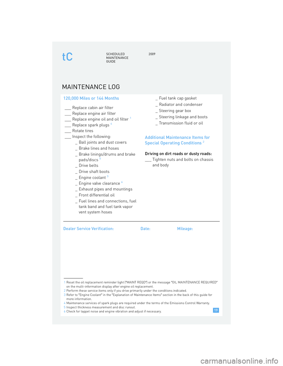 TOYOTA tC 2009 Warranties & Maintenance Guides (in English) TOYOTA tC 2009 Warranties & Maintenance Guides (in English)