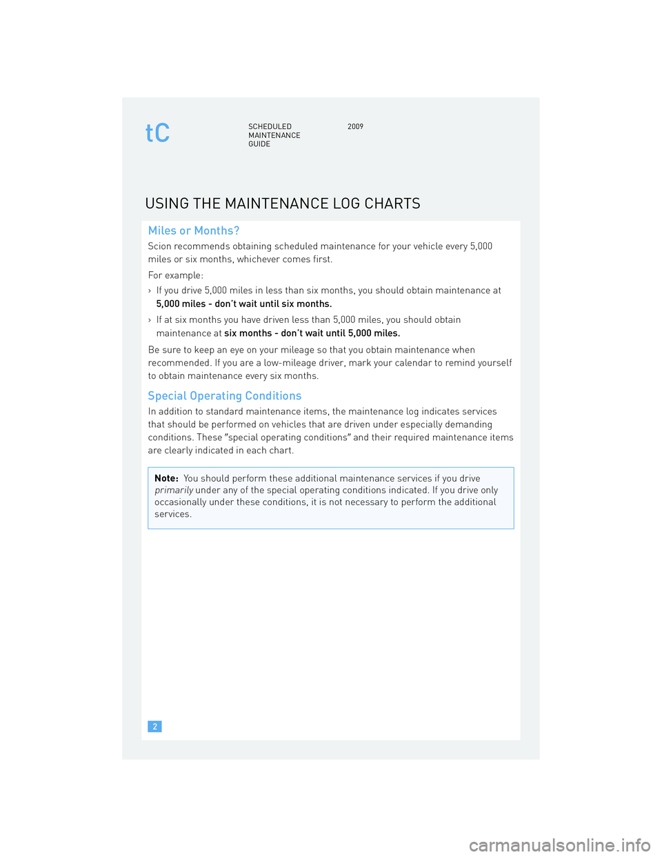 TOYOTA tC 2009 Warranties & Maintenance Guides (in English) TOYOTA tC 2009 Warranties & Maintenance Guides (in English)