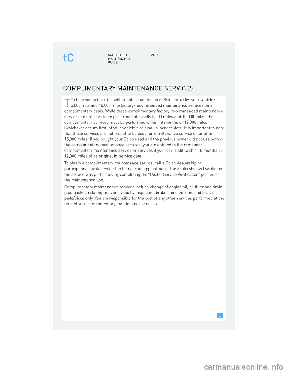TOYOTA tC 2009  Warranties & Maintenance Guides (in English) 