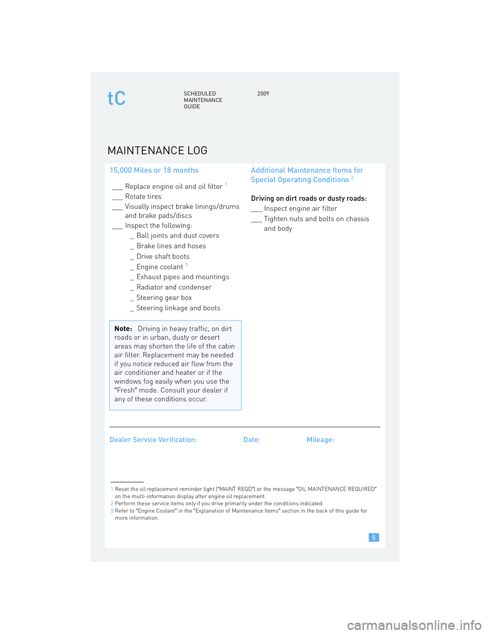 TOYOTA tC 2009 Warranties & Maintenance Guides (in English) TOYOTA tC 2009 Warranties & Maintenance Guides (in English)