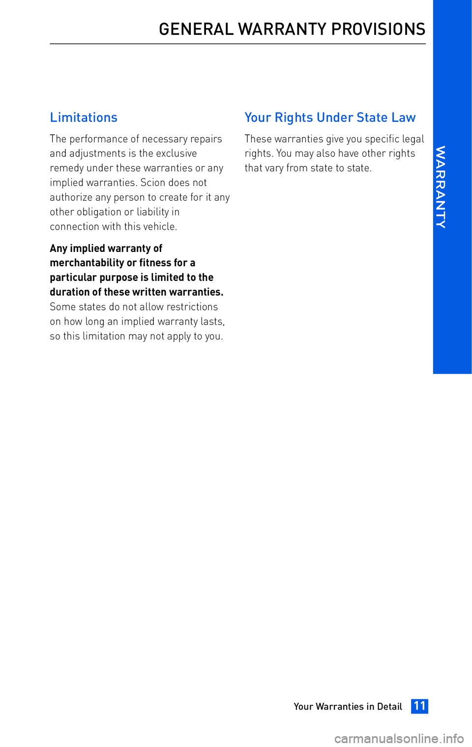 TOYOTA tC 2010 Warranties & Maintenance Guides (in English) TOYOTA tC 2010 Warranties & Maintenance Guides (in English)