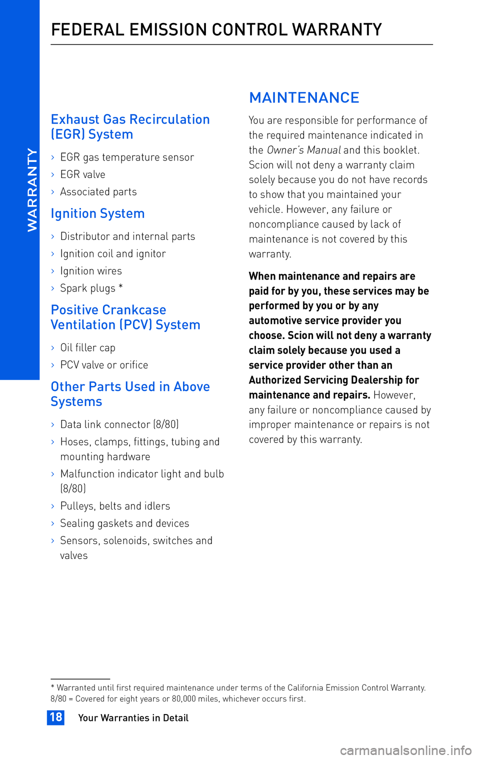 TOYOTA tC 2010 Warranties & Maintenance Guides (in English) TOYOTA tC 2010 Warranties & Maintenance Guides (in English)