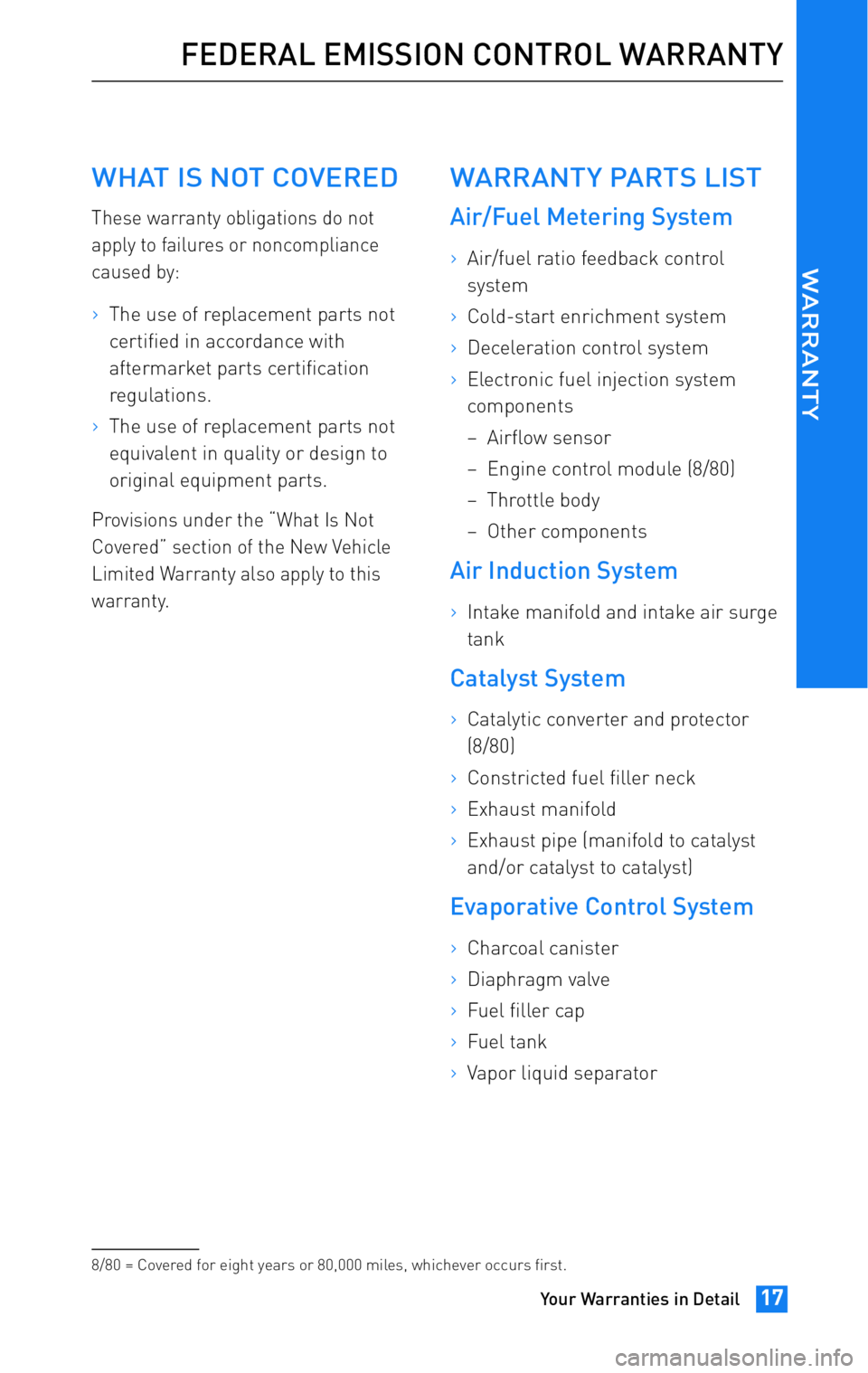 TOYOTA tC 2011 Warranties & Maintenance Guides (in English) JOBNAME: 317316-2011-stc-toywPAGE: 17SESS: 12OUTPUT: Wed Jul 14 16:28:25 2010
/tweddle/toyota/sched-maint/317316-en-stc/wg
WHAT IS NOT COVERED
These warranty obligations do not
apply to failures or TOYOTA tC 2011 Warranties & Maintenance Guides (in English) JOBNAME: 317316-2011-stc-toywPAGE: 17SESS: 12OUTPUT: Wed Jul 14 16:28:25 2010
/tweddle/toyota/sched-maint/317316-en-stc/wg
WHAT IS NOT COVERED
These warranty obligations do not
apply to failures or