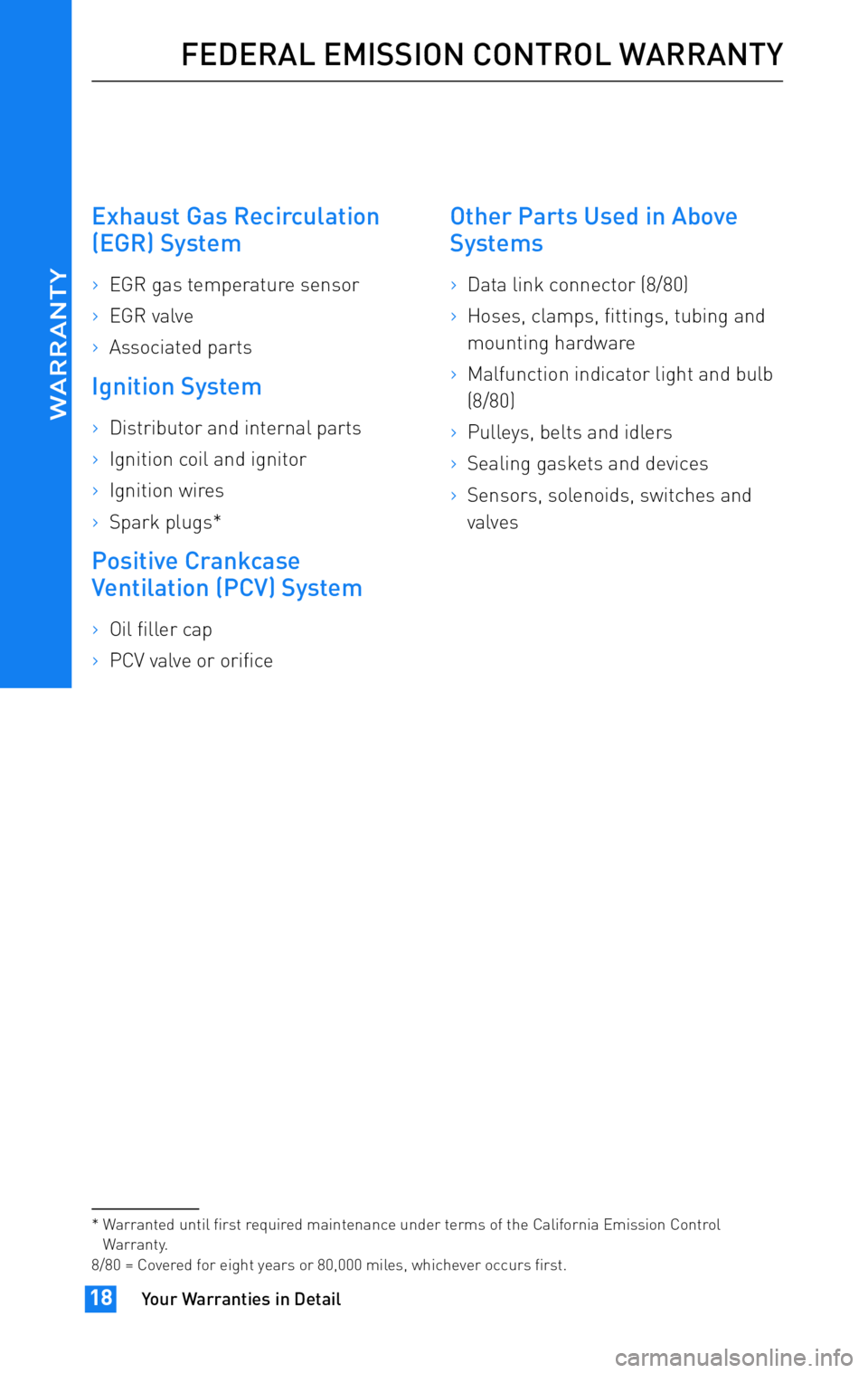 TOYOTA tC 2011 Warranties & Maintenance Guides (in English) JOBNAME: 317316-2011-stc-toywPAGE: 18SESS: 12OUTPUT: Wed Jul 14 16:28:25 2010
/tweddle/toyota/sched-maint/317316-en-stc/wg
Exhaust Gas Recirculation
(EGR) System
>EGR gas temperature sensor
>EGR val TOYOTA tC 2011 Warranties & Maintenance Guides (in English) JOBNAME: 317316-2011-stc-toywPAGE: 18SESS: 12OUTPUT: Wed Jul 14 16:28:25 2010
/tweddle/toyota/sched-maint/317316-en-stc/wg
Exhaust Gas Recirculation
(EGR) System
>EGR gas temperature sensor
>EGR val