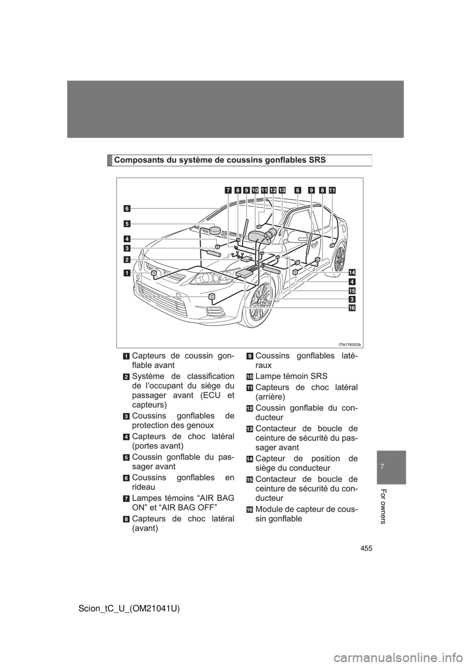 TOYOTA tC 2012  Owners Manual (in English) 455
7
For owners
Scion_tC_U_(OM21041U) 