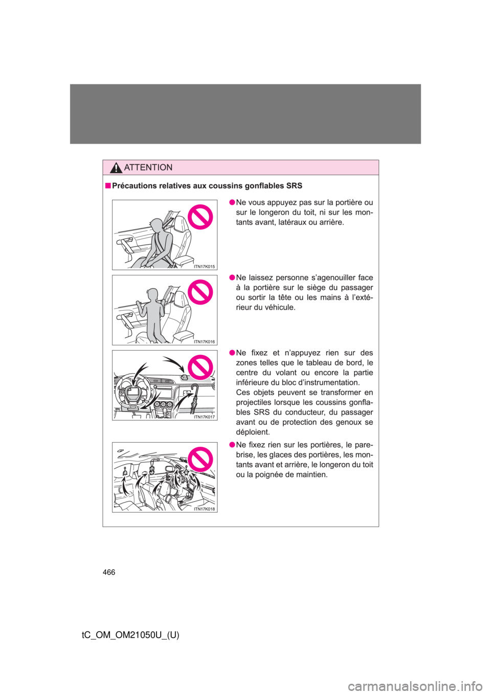 TOYOTA tC 2013  Owners Manual (in English) 466
tC_OM_OM21050U_(U) 