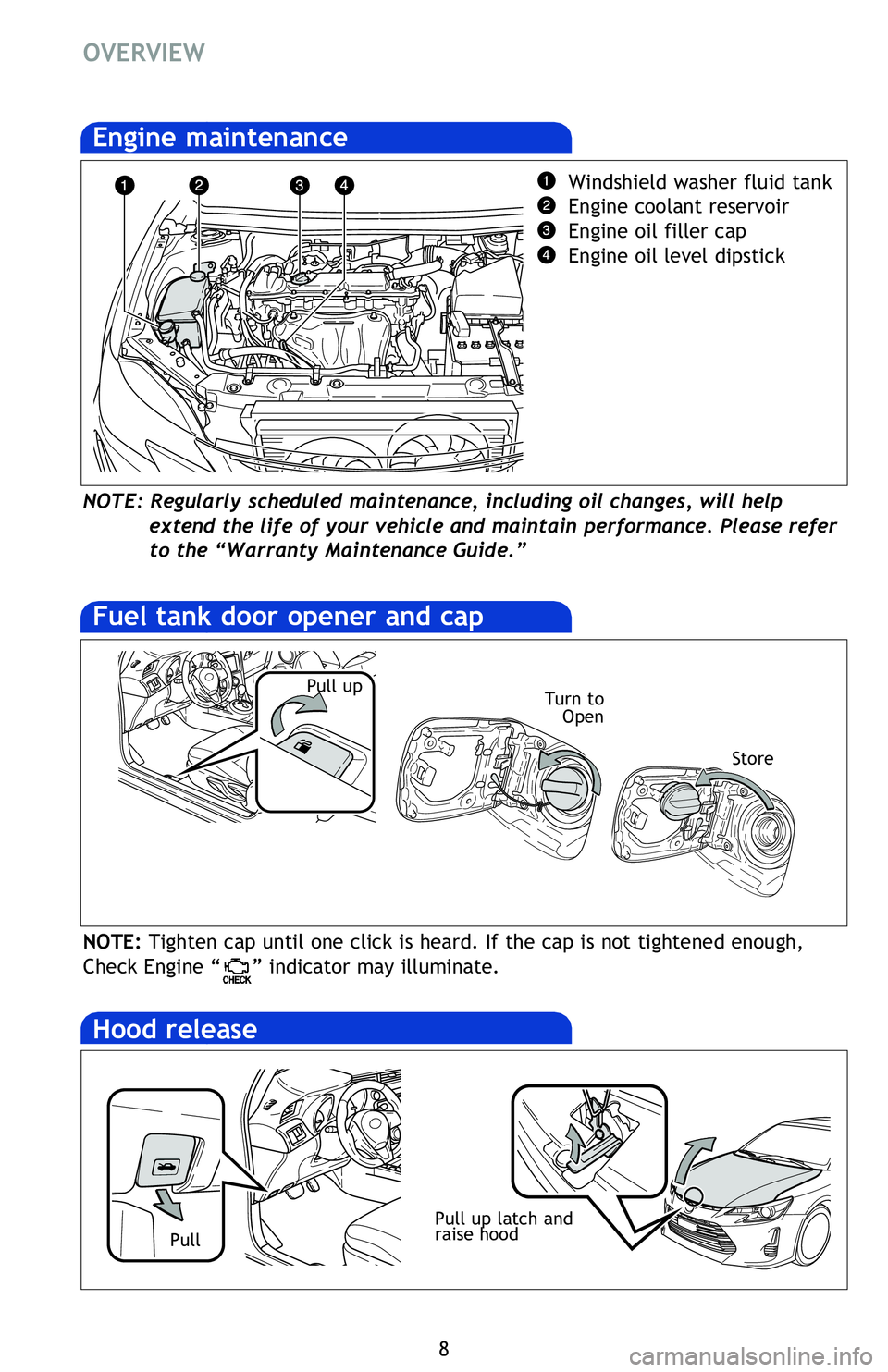 TOYOTA tC 2016  Owners Manual (in English) 8
FEATURES/OPERATIONS
Automatic Transmission (if equipped)
Manual Transmission (if equipped)
* The ignition switch must be 