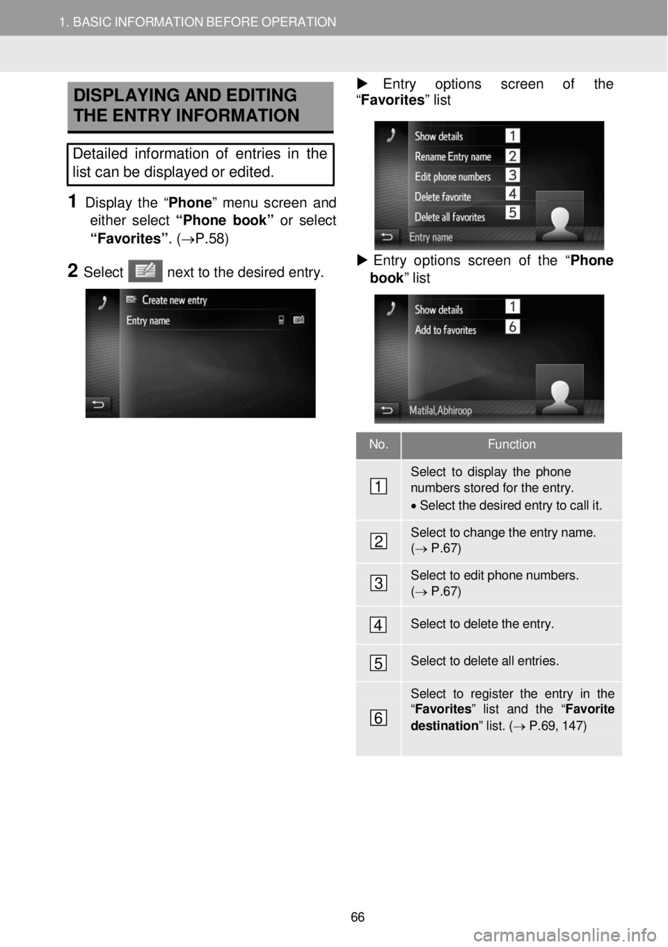 TOYOTA tC 2016 Accessories, Audio & Navigation (in English)
1. BA SIC INFORMATION BE FORE O PERATION
D
ISPLAYING AND EDITING
THE ENTRY INFORMATION Entry optio ns scre en of th e
“F avorites ” list
Detailed information of en TOYOTA tC 2016 Accessories, Audio & Navigation (in English)
1. BA SIC INFORMATION BE FORE O PERATION
D
ISPLAYING AND EDITING
THE ENTRY INFORMATION Entry optio ns scre en of th e
“F avorites ” list
Detailed information of en