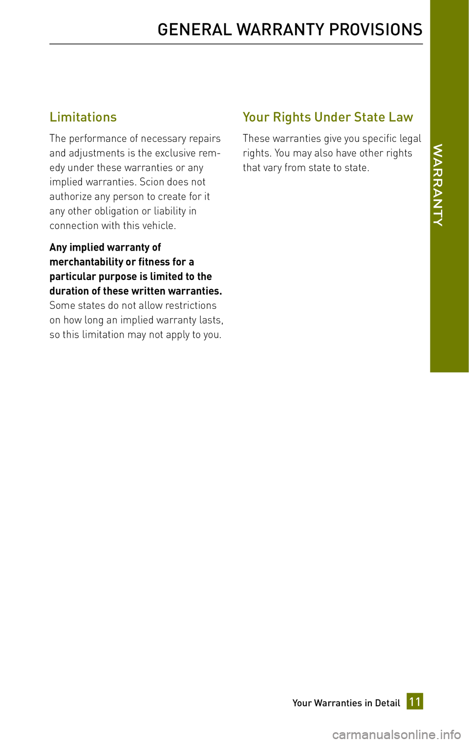 TOYOTA xB 2010 Warranties & Maintenance Guides (in English) TOYOTA xB 2010 Warranties & Maintenance Guides (in English)